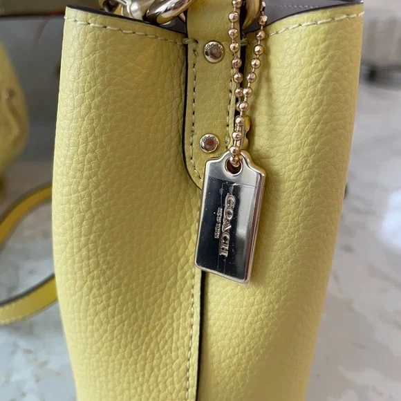 Coach Yellow Mini Bucket Crossbody Bag GH - Picture 7 of 9